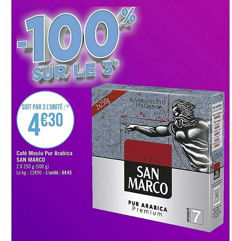 café moulu pur arabica san marco
