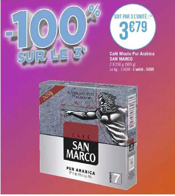 café moulu pur arabica san marco