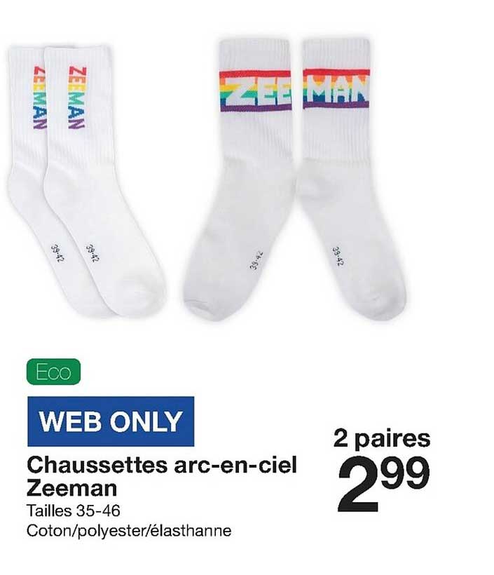 chaussettes arc-en-ciel zeeman