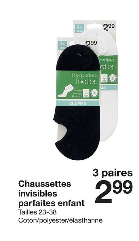 chaussettes invisibles parfaites enfant