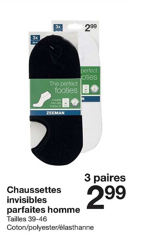 chaussettes invisibles parfaites homme