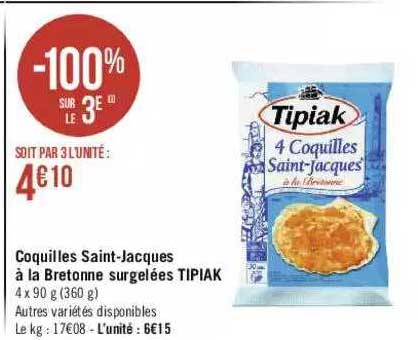 coquilles saint-jacques à la bretonne surgelées tipiak