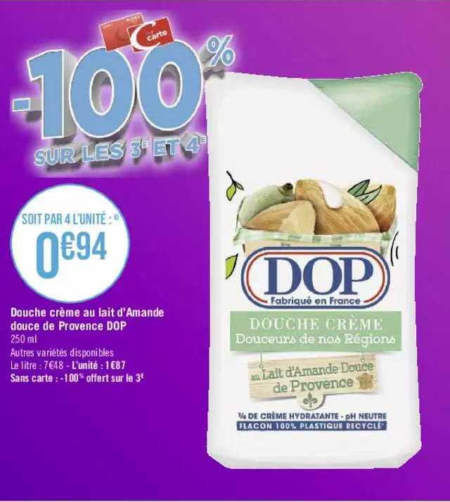 douche crème au lait d'amande douce de provence dop