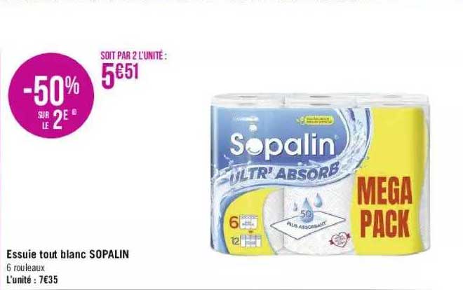 essuie tout blanc sopalin