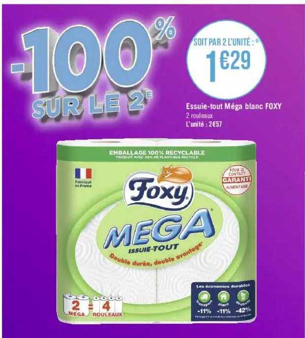 essuie-tout méga blanc foxy