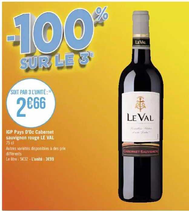 igp pays d'oc cabernet sauvignon rouge le val