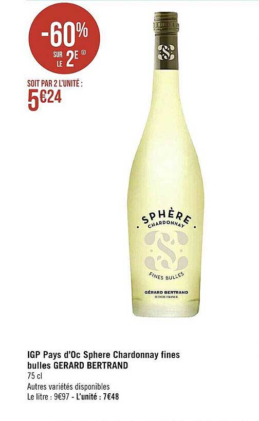 igp pays d'oc sphère chardonnay fines bulles gerard bertrand
