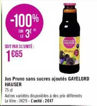 jus pruno sans sucres ajoutés gayelord hauser