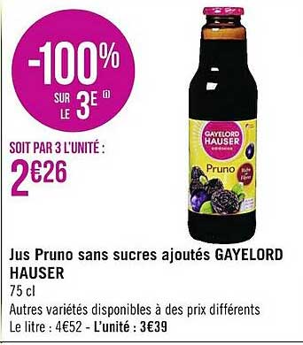 jus pruno sans sucres ajoutés gayelord hauser