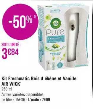 kit freshmatic bois d'ébène et vaille air wick