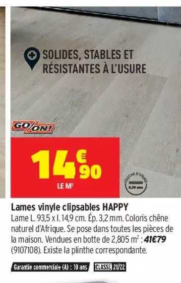 lames vinyle clipsables happy