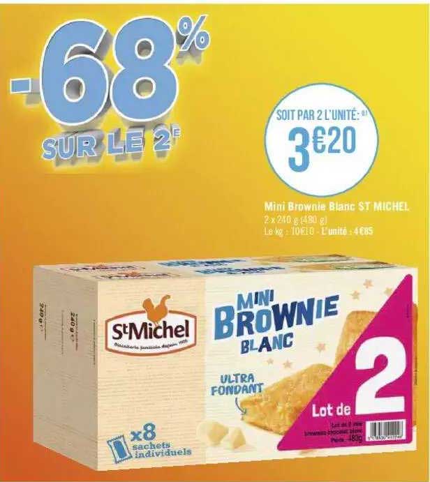 Mini Brownie Blanc St Michel