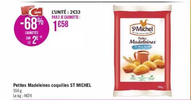 petites madeleines coquilles st michel