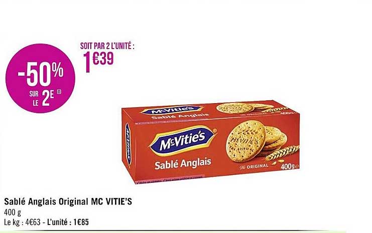 sablé anglais original mc vitie's