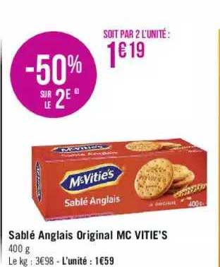 sablé anglais original mc vitie's