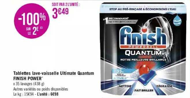 tablettes lave-vaisselle ultimate quantum finish power
