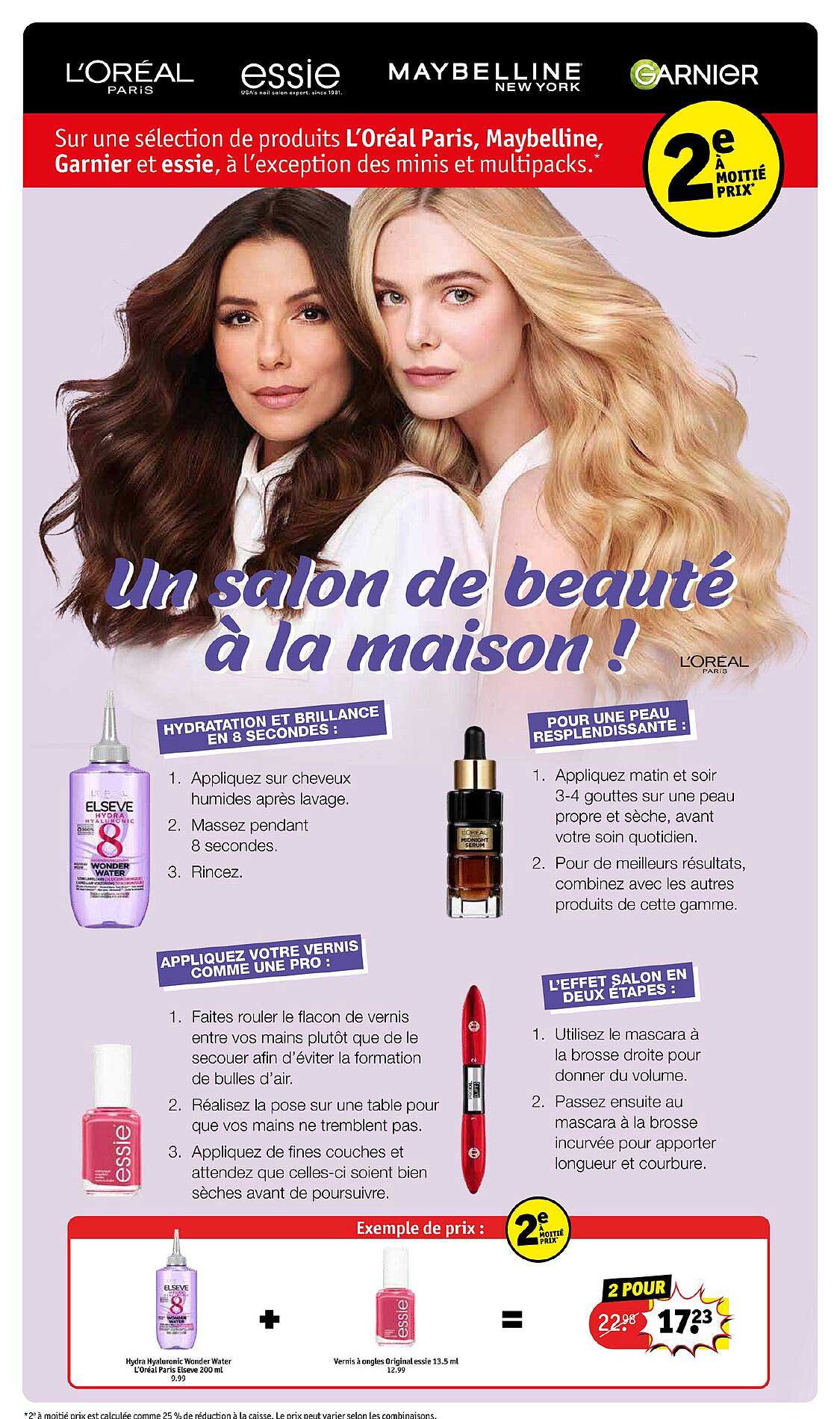 hydra hyaluronique wonder water l'oréal paris elsève + vernis à ongles original essie