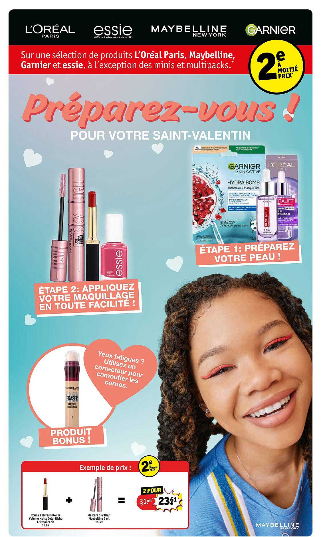 rouge à lèvres intense volume matte color riche l'oréal paris + mascara sky high maybelline