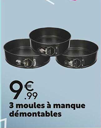 3 moules à manque démontables