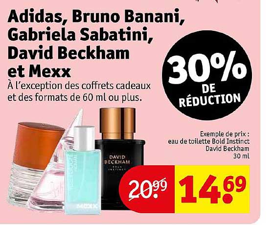 adidas, bruno banani, gabriela sabatini, david beckham et mexx