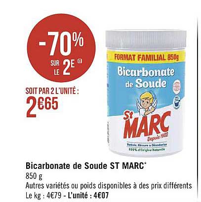 Bicarbonate De Soude St Marc -70% Sur Le 2e