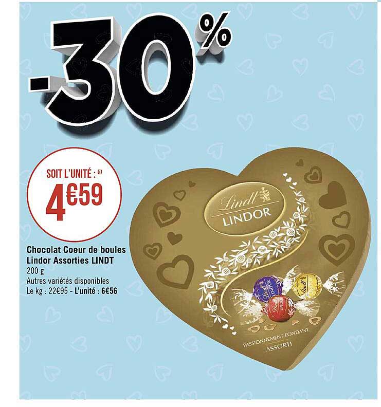 Chocolat Cœur De Boules Lindor Assorties Lindt