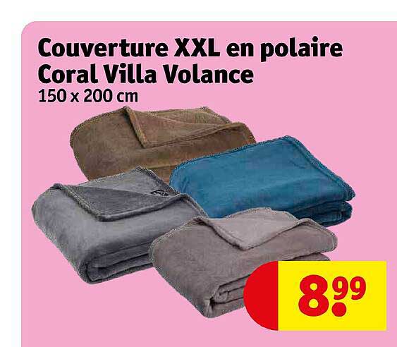 couverture xxl en polaire coral villa volance