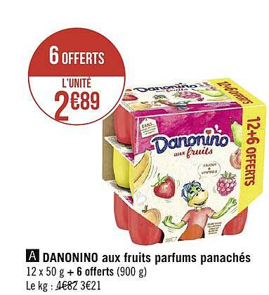 Danonino Aux Fruit Parfums Panachés