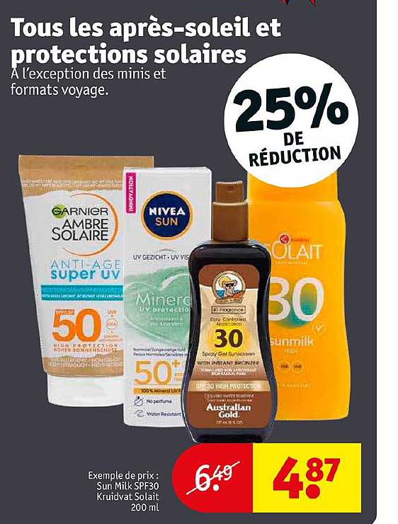 les après-soleil et protections solaires