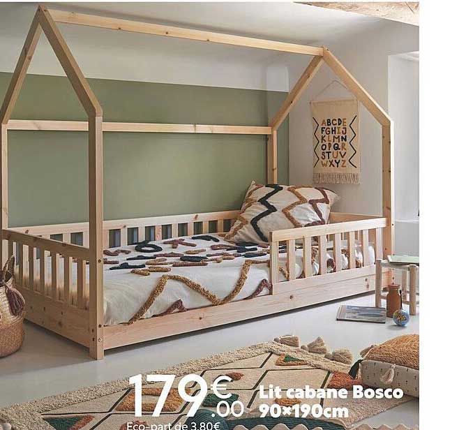 lit cabane bosco 90x190cm