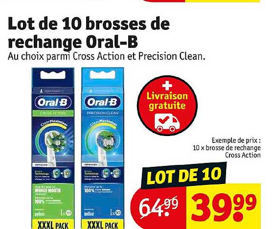 lot de 10 brosses de rechange oral-b