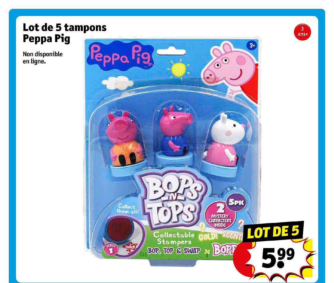 lot de 5 tampons peppa pig