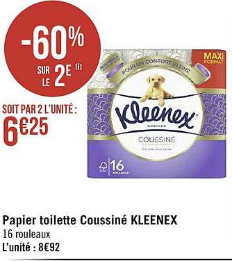 Papier Toilette Coussiné Kleenex -60% Sur Le 2e