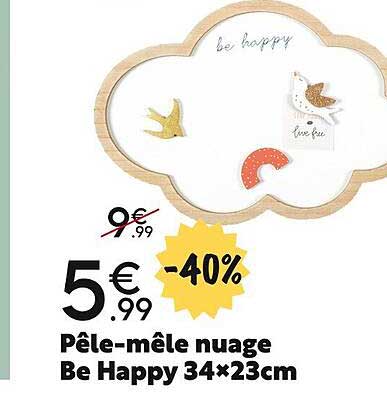 pêle-mêle nuage be happy 34x23cm