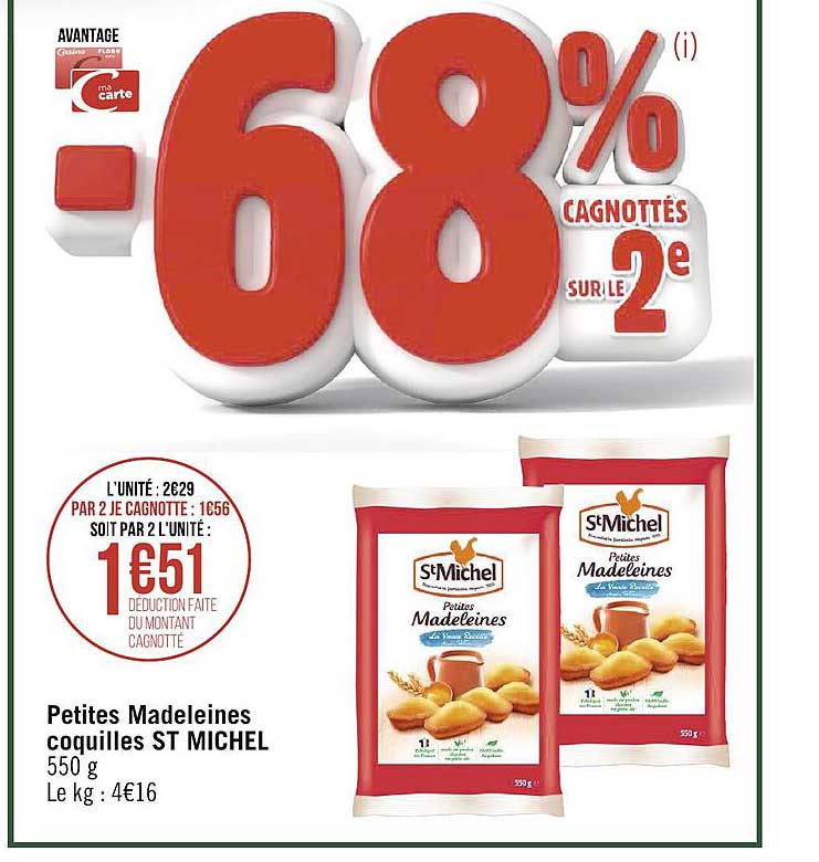 petites madeleines coquilles st michel