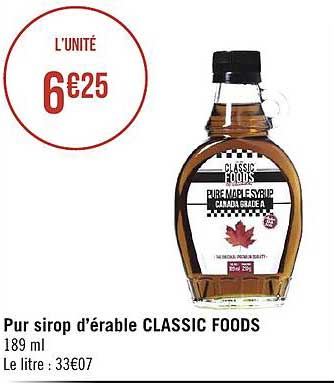 pur sirop d'érable classic foods