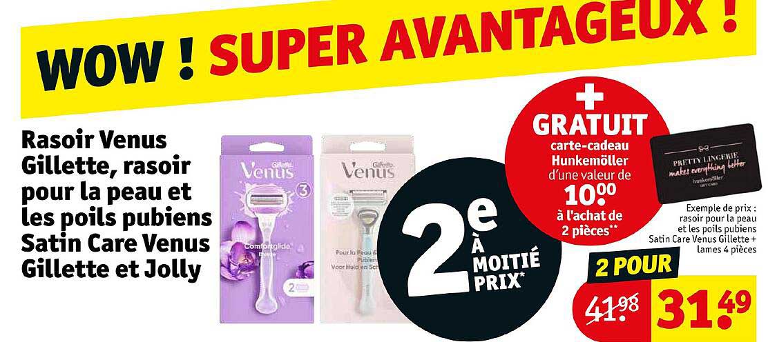 rasoir venus gillette, rasoir pour la peau et les poils pubiens satin care venus gillette et jolly