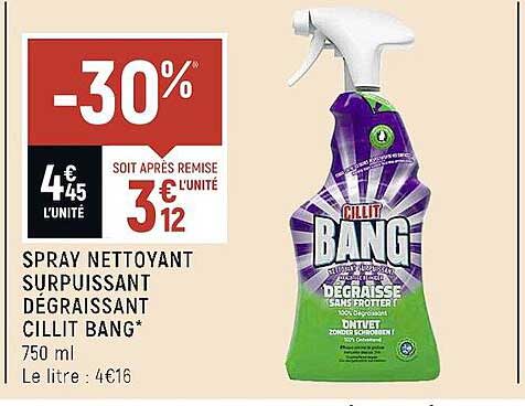 spray nettoyant surpuissant dégraissant cillit bang