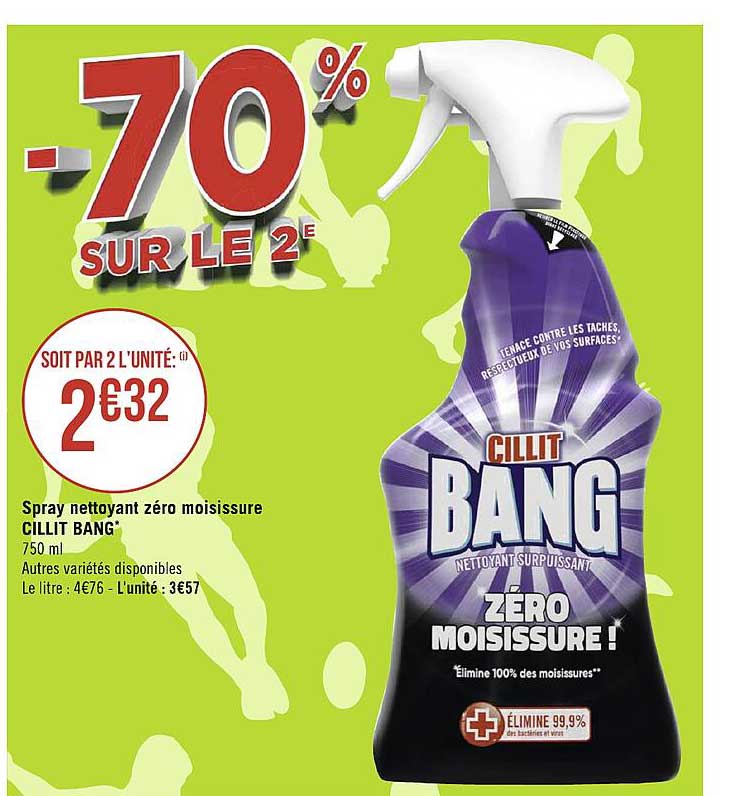 spray nettoyant zéro moisissure cillit bang -70% sur le 2e