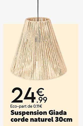 suspension giada corde naturel 30cm