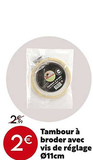 tambour à broder avec vis de réglage ø11cm