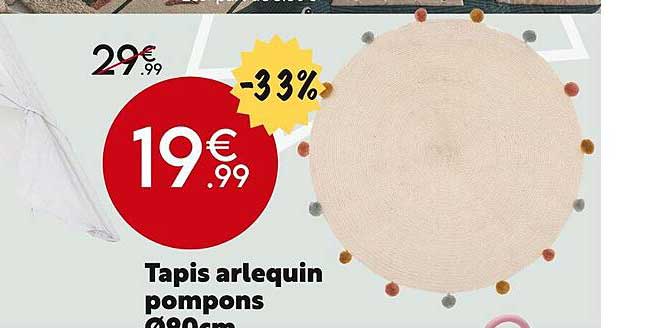 Tapis Arlequin Pompons