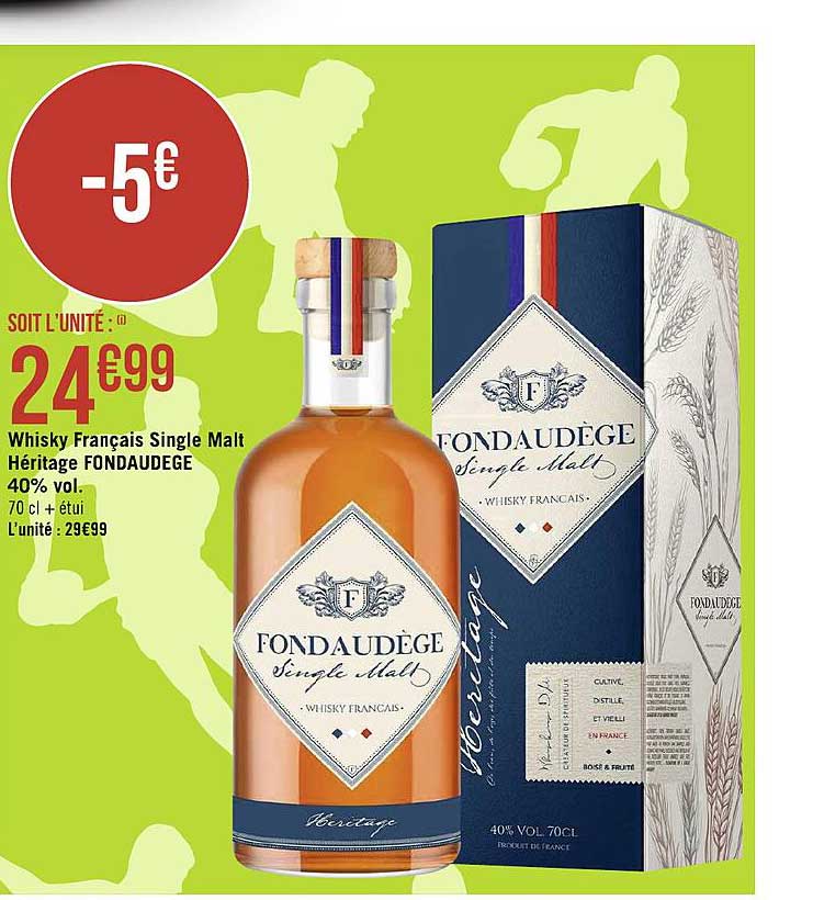 whisky français single malt héritage fondaudege 40% vol.