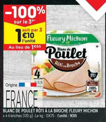 blanc de poulet rôti à la broche fleury michon