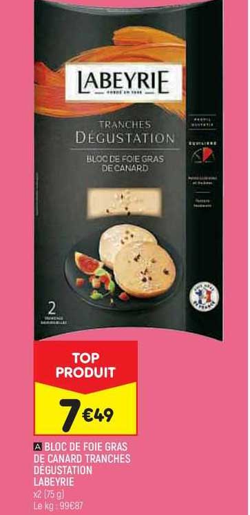 bloc de foie gras de canards tranches dégustation labeyrie