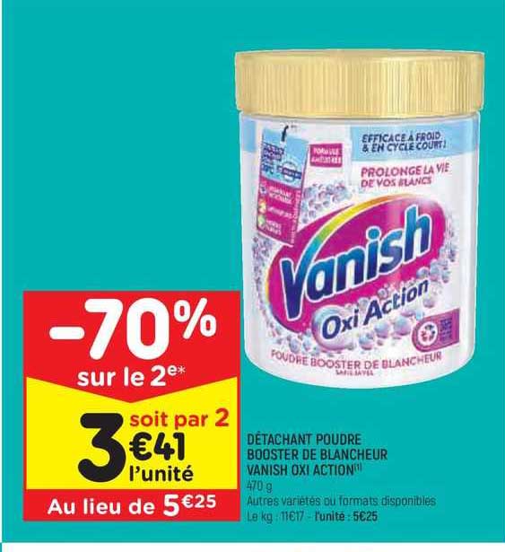 détachant poudre booster de blancheur vanish oxi action