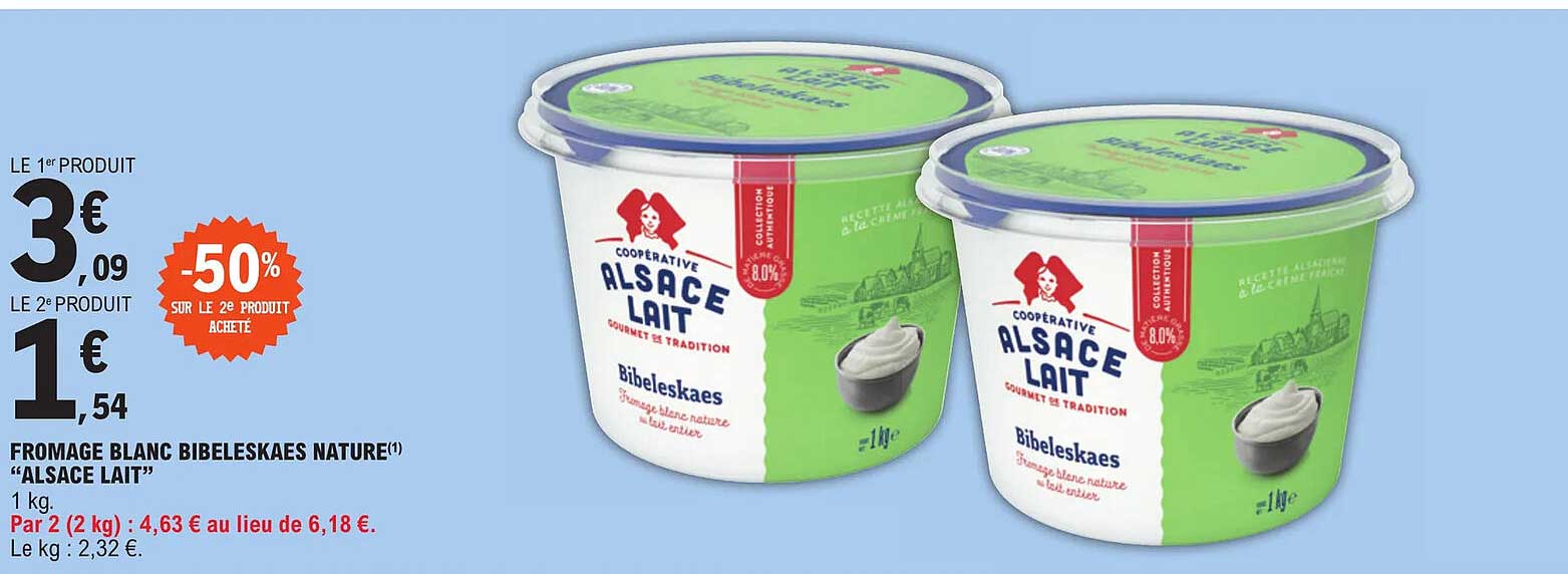 Fromage Blanc Bibeleskaes Nature "alsace Lait"