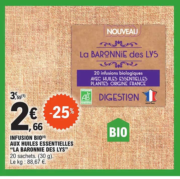 infusion bio aux huiles essentielles "la baronnie des lys"