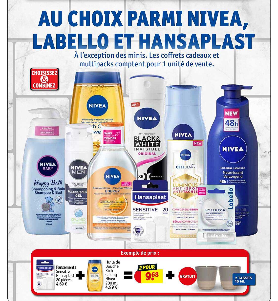 pansements sensitive hansaplast 20 pièces + huile de douche rich caring nivea 200 ml