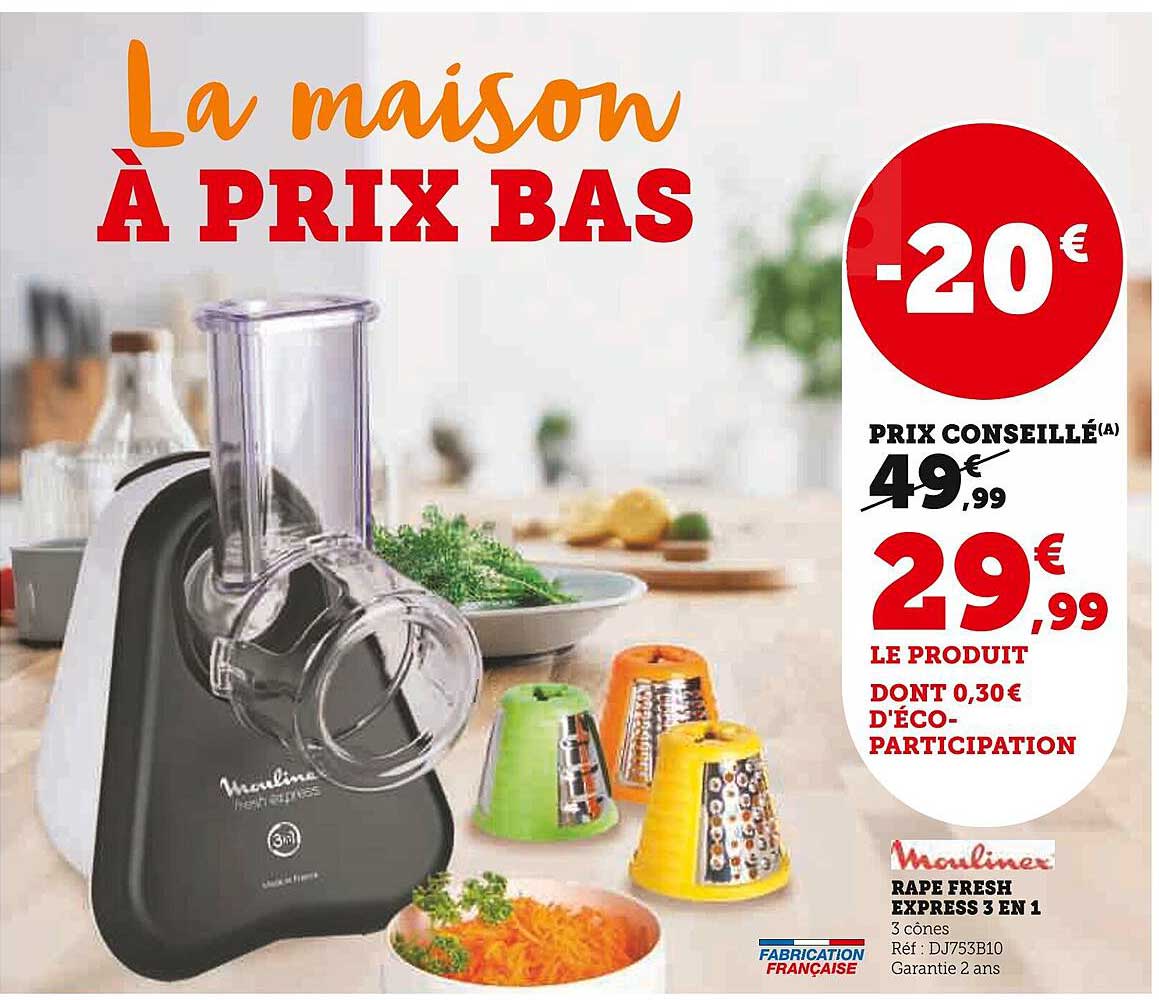 Râpe Fresh Express 3 En 1 Moulinex